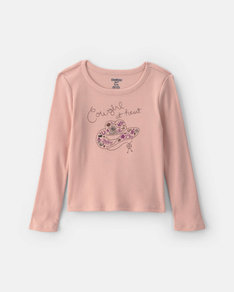 Toddler Girl Long-Sleeve Top - Pink, image 1 of 3 slides