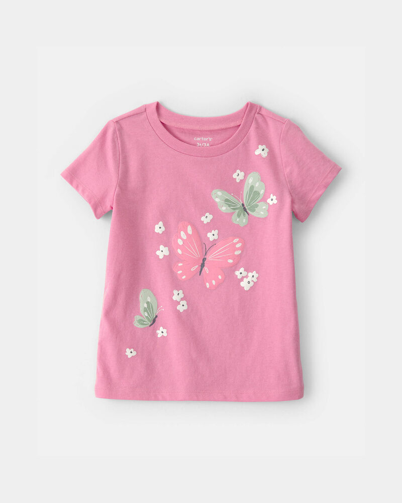 Toddler Girl Butterfly Graphic Tee - Pink, image 1 of 3 slides