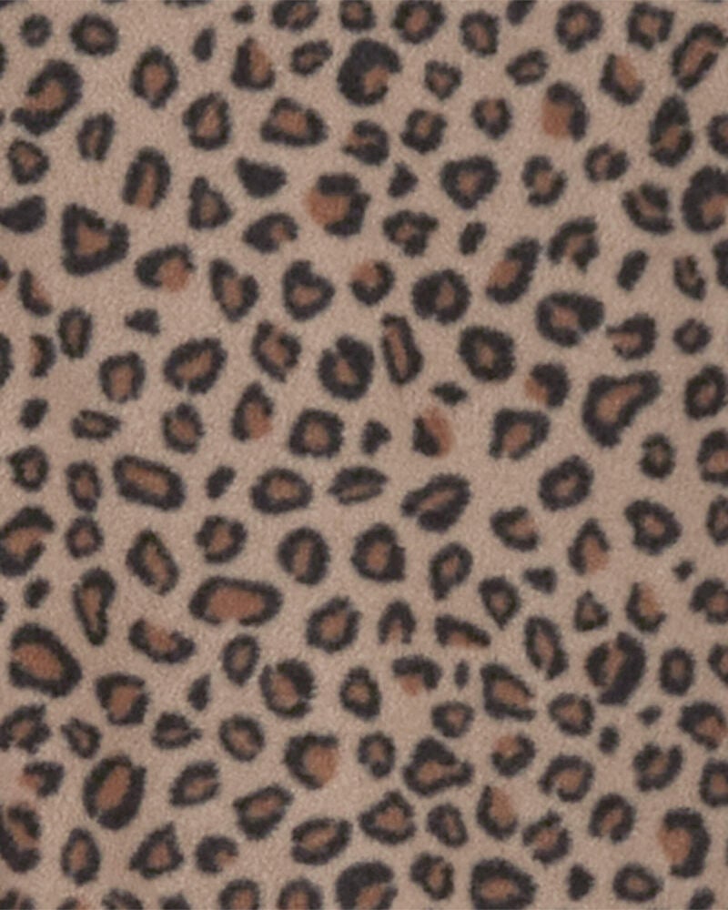 Kid 1-Piece Leopard Fleece Footie Pyjamas, image 2 of 3 slides