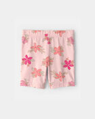 Tout-petit fille - Short de cycliste &agrave; motif de fleurs tropicales - Rose, image 2 sur 3 diapositives