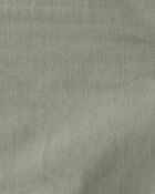 Baby Girl Eyelet Trim Twill Shorts - Olive, image 3 of 4 slides