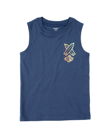 Kid Surfboard Graphic Surf Tank - Navy, 