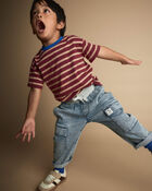 Toddler Boy Cargo Pant in Avenue Wash - Heather Grey/Blue, image 5 of 7 slides
