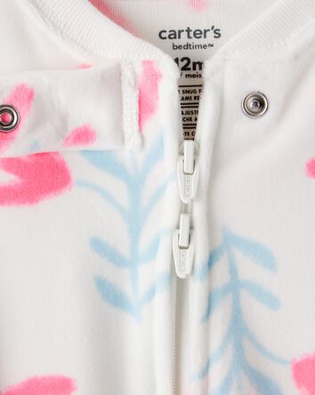 Baby Girl Floral DreamPlush Snug Fit 1-Piece Pyjamas, 