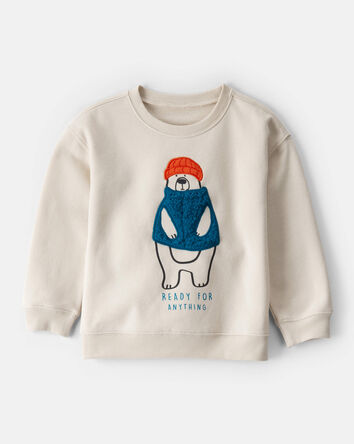 Tout-petit gar&ccedil;on - Chandail en molleton DayDream &agrave; motif ourson - Cr&egrave;me, 