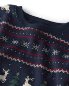 Adultes Pyjama 2 pi&egrave;ces en coton biologique &agrave; motif jacquard, image 2 sur 3 diapositives