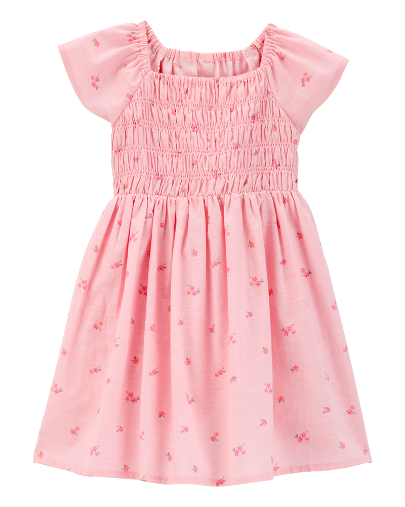 Enfant en bas âge Robe maxi à manches courtes à fleurs - Rose, image 1 sur 4 diapositives