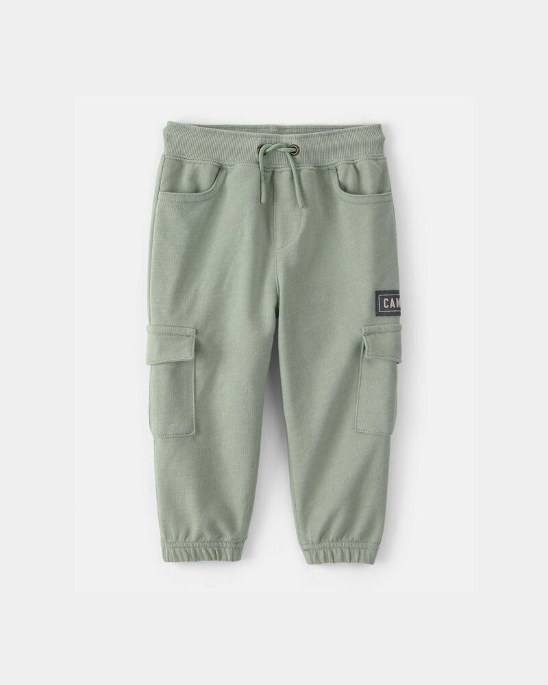 Baby Boy 'Camp Dino' French Terry Cargo Joggers - Green, image 1 of 5 slides
