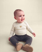 B&eacute;b&eacute; fille - Ensemble 3 pi&egrave;ces cache-couches manches longues et pantalon &agrave; motif l&eacute;opard &ndash; Brun/Cr&egrave;me/Noir, image 6 sur 6 diapositives