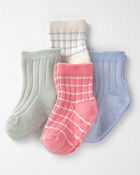 Baby Girl 4-Pack Slip Resistant Socks Made with Organic Cotton, image 1 of 3 slides
