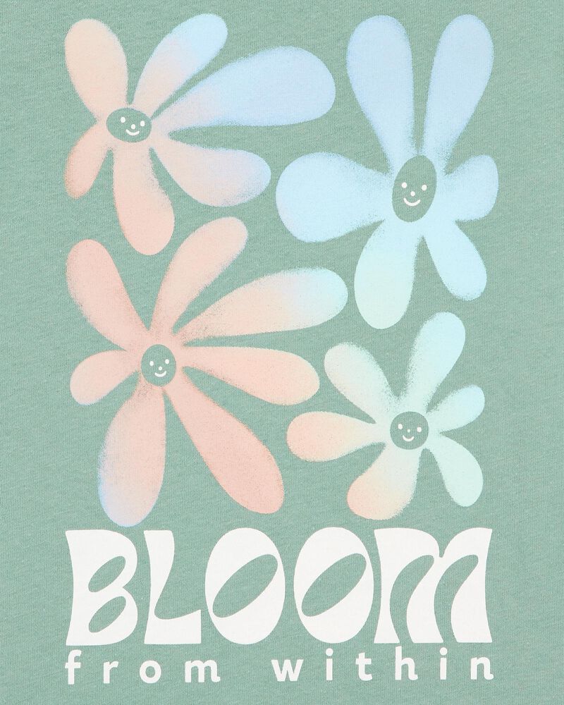 Kid Bloom Short-Sleeve Graphic Tee - Green, image 2 of 3 slides
