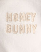 Baby Organic Cotton Bubble with Bunny Ears in Cream, image 3 of 4 slides