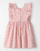 Toddler Girl Ruffle Dress Made with Organic Cotton in Spring Garden Print, image 2 of 5 slides