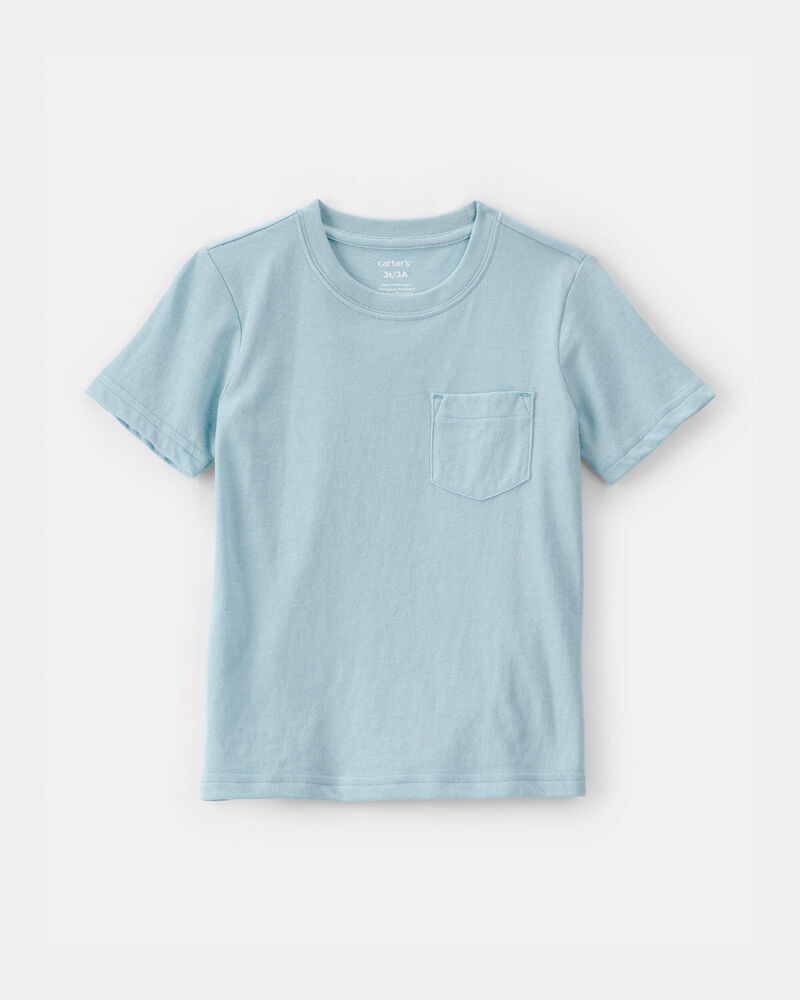 Toddler Solid Pocket T-Shirt - Blue, image 1 of 3 slides