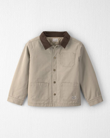 Kids Organic Cotton Twill Barn Jacket - Khaki, 