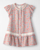 Tout-petit fille - Robe en gaze de coton biologique &agrave; imprim&eacute; floral printanier, image 1 sur 5 diapositives