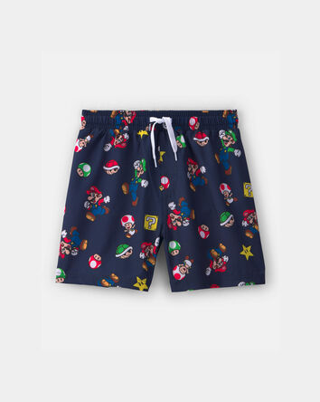 Boys Nintendo Super Mario Swim Trunks - Navy Blue, 
