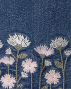 Toddler Girl Floral Barrel Jeans - Dark Wash, image 4 of 5 slides