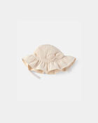 B&eacute;b&eacute; fille - Chapeau de soleil avec n&oelig;ud - Ivoire, image 2 sur 2 diapositives
