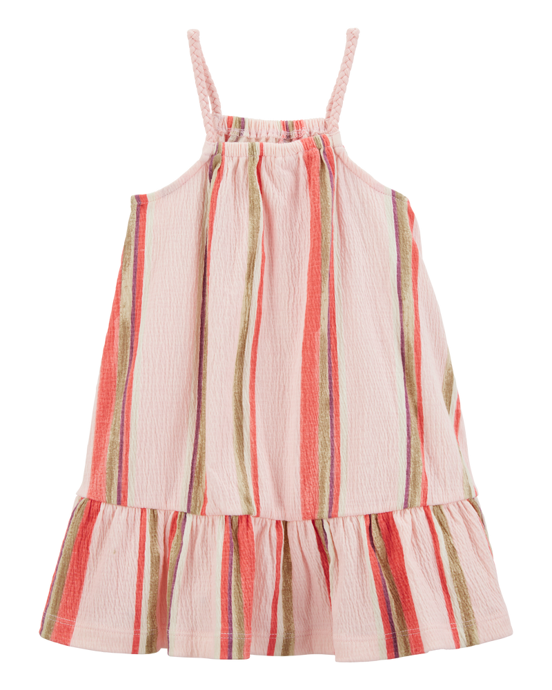 Toddler Striped Geo Print Dress, image 1 of 4 slides