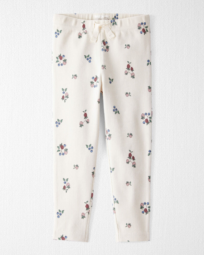 Tout-petit Pantalon en coton biologique côtelé à imprimé Berry Blossom, image 1 sur 6 diapositives