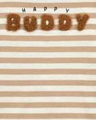 Baby Boy 3-Piece Striped Outfit Set - Brown, image 2 of 4 slides
