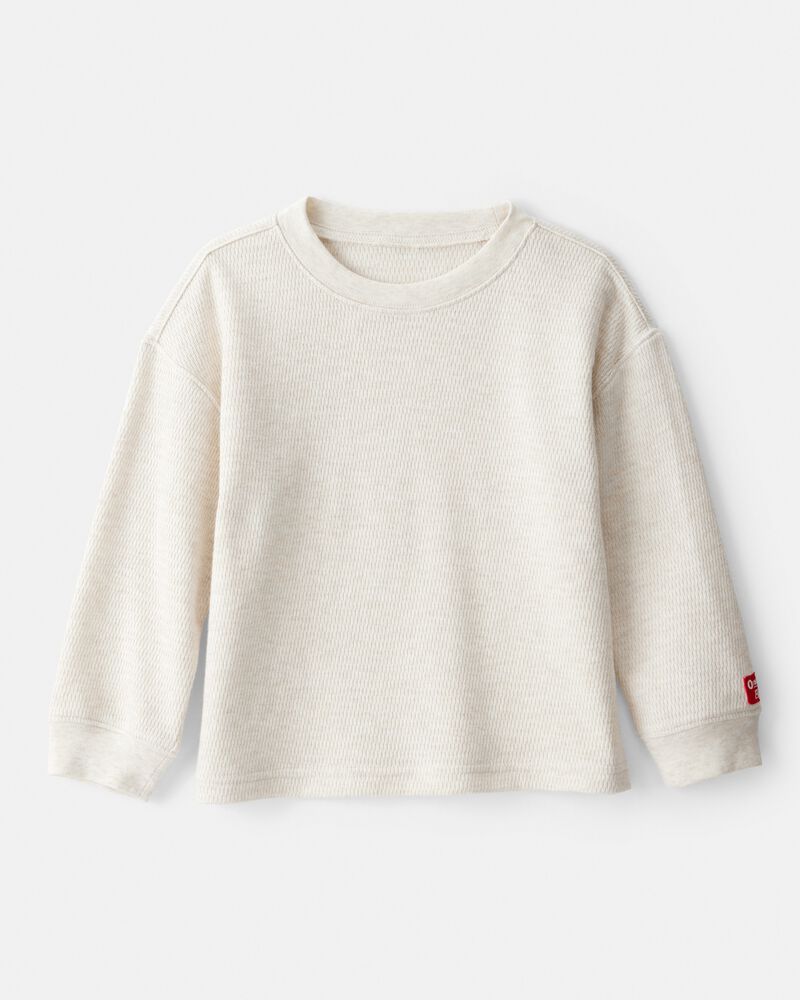 Toddler Long-Sleeve Crewneck Sweatshirt - Cream, image 1 of 4 slides