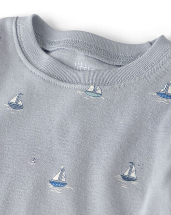 Kid 2-Piece Organic Cotton Pyjama in Sail Away Print, 