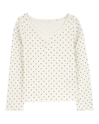 Kid Polka Dot Cotton Rib Top, image 1 of 3 slides