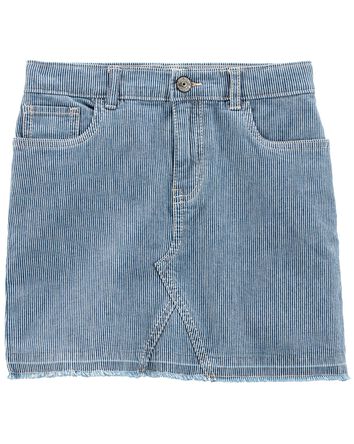 Kid Striped Denim Skirt, 