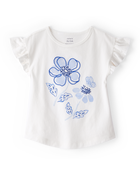 Toddler Short-Sleeve Fashion Top - White, image 1 of 4 slides