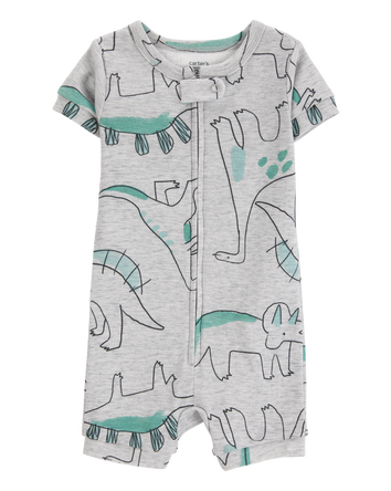 Toddler Dinosaur Print Snug Fit 1-Piece Romper Pyjamas, 