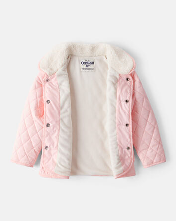 Toddler Girl Quilted Long-Sleeve Fashion Jacket - Pink, 