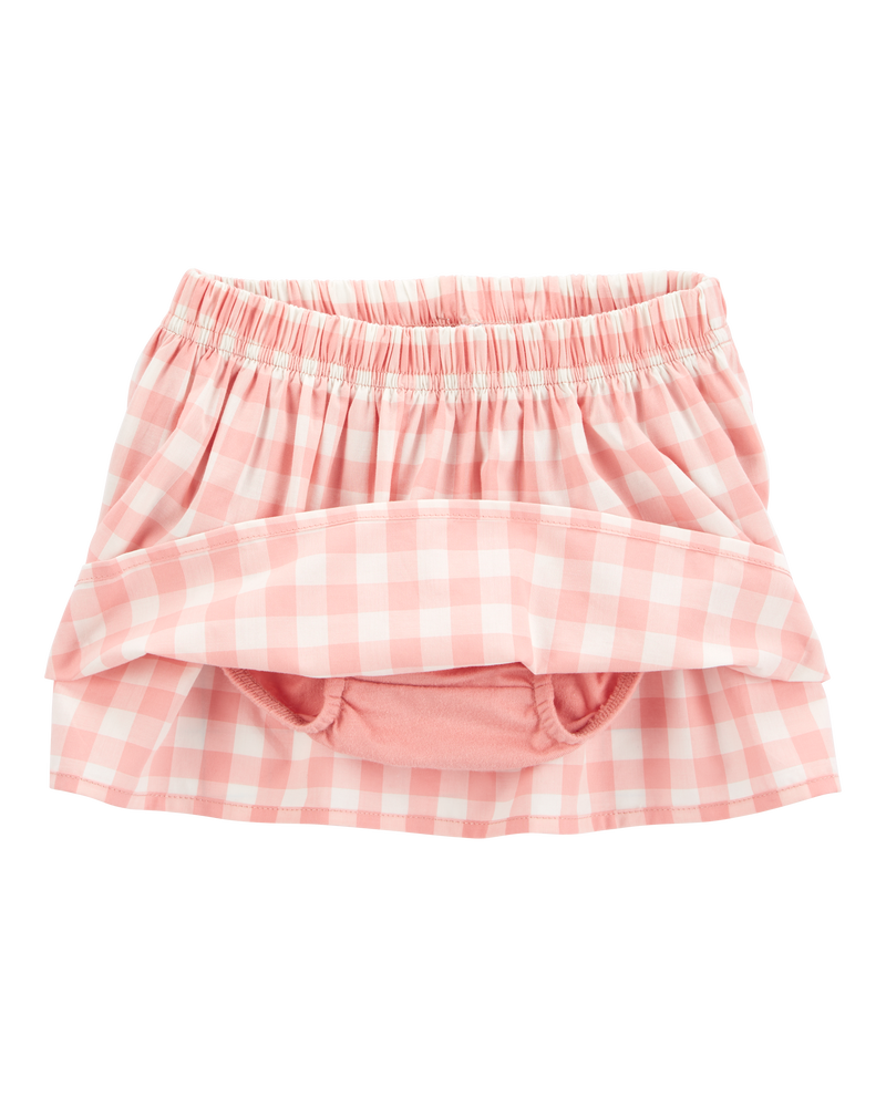 Baby 2-Piece Gingham Skort Outfit Set - Pink, image 2 of 4 slides