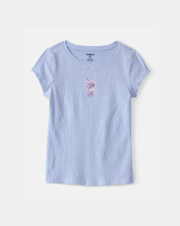 Girls Boba Tea Ruched Top - Blue, 