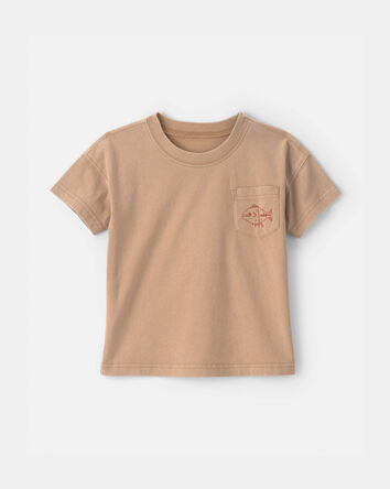 Tout-petit gar&ccedil;on - T-shirt &agrave; imprim&eacute; de poisson sur la poche - Brun, 