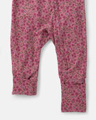 Baby Girl Floral PurelySoft&trade; 2-Way Zip Sleep & Play Pyjamas - Pink, image 4 of 9 slides