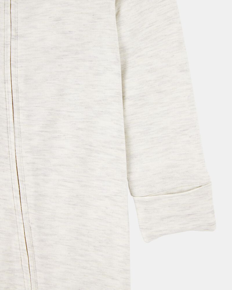 Baby Solid 2-Way Zip PurelySoft Sleeper Pyjamas - Grey, image 2 of 6 slides