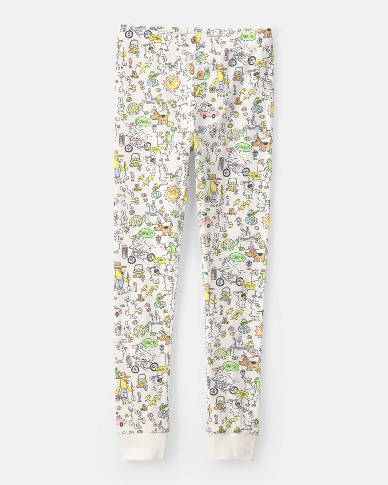 Kid Easter Scavenger Hunt 100% Cotton Snug Fit 2-Piece Pyjama Set - Ivory, image 3 of 5 slides