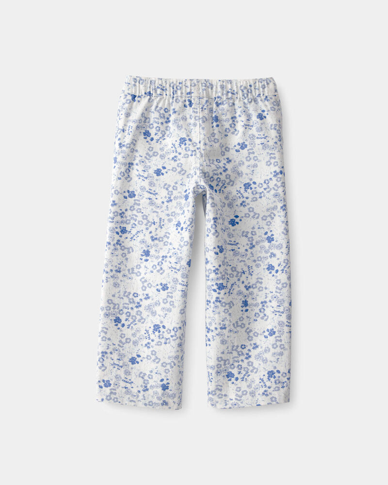 Tout-petit fille - Pantalon &agrave; jambe large, floral - Bleu/Blanc, image 2 sur 3 diapositives