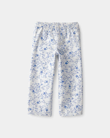 Tout-petit fille - Pantalon &agrave; jambe large, floral - Bleu/Blanc, 