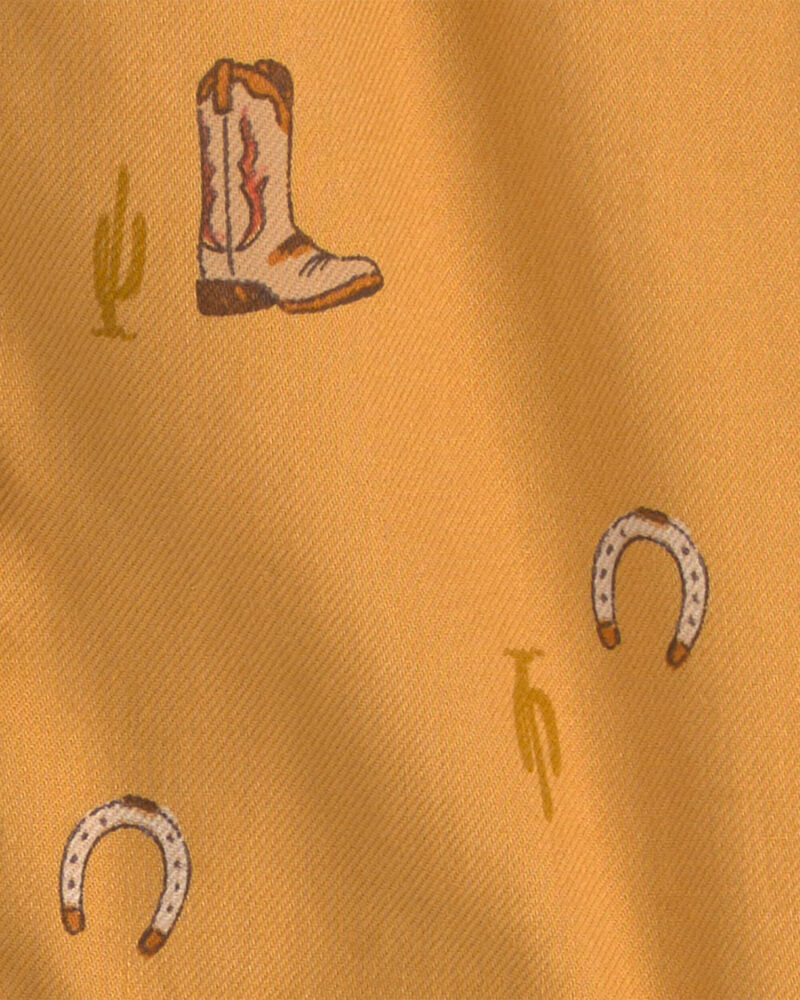 Baby Boy Western Long-Sleeve Bodysuit - Khaki, image 2 of 3 slides