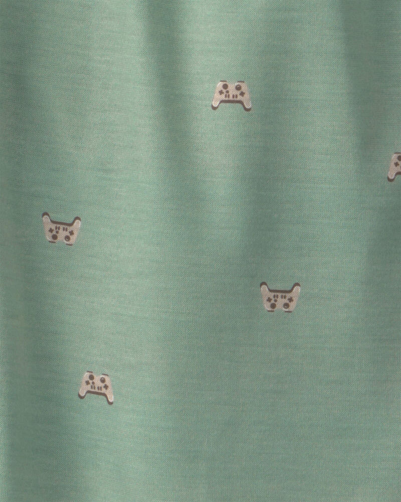 Boys 2-Pack Gaming Pyjama Shorts - Green/Grey, image 3 of 4 slides