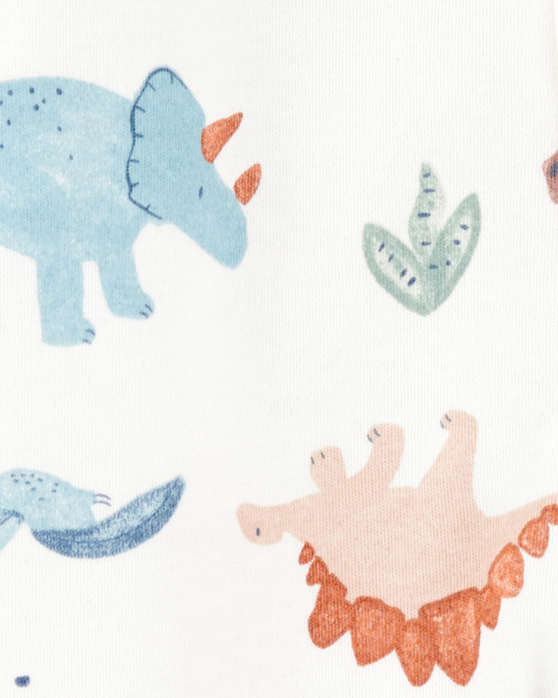 Bébé garçon - Grenouillère en coton à glissière à 2 sens à imprimé de dinosaure, image 2 sur 3 diapositives