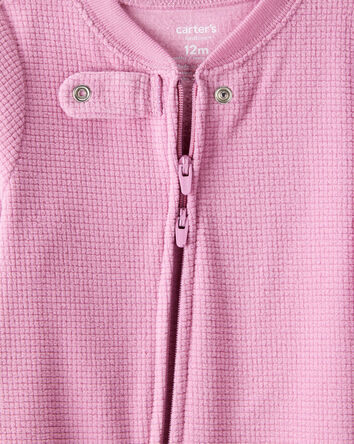 Baby Girl Fleece Loose Fit 1-Piece pyjamas-Pink, 