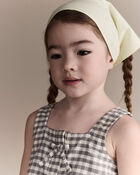Tout-petit fille - Haut p&eacute;plum &agrave; n&oelig;uds en guingan - Cr&egrave;me/Gris, image 6 sur 6 diapositives