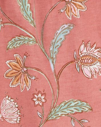 Bébé Haut smocké à encolure carrée imprimé fleurs sauvages, 