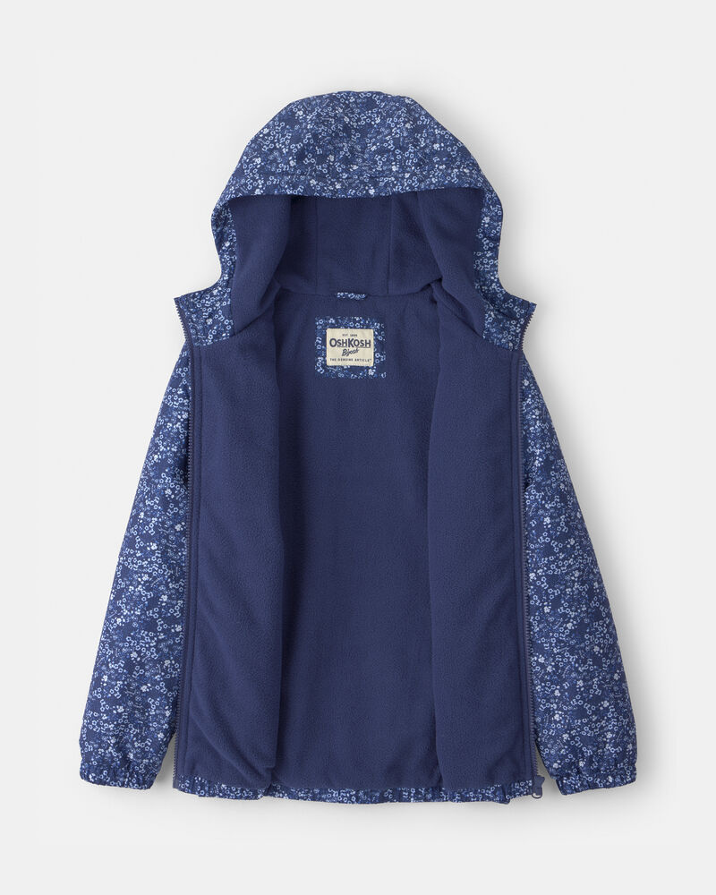 Filles - Blouson mi-&eacute;paisseur &agrave; motif fleuri pour fille - Bleu marine, image 2 sur 3 diapositives