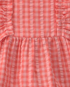 Baby Girl 3-Piece Gingham Top & Short Set - Pink, image 4 of 5 slides