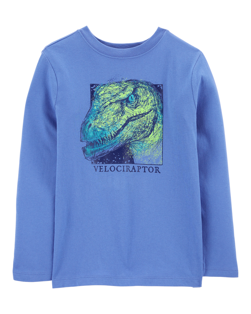 Kid Velociraptor Dinosaur Graphic Tee, image 1 of 3 slides